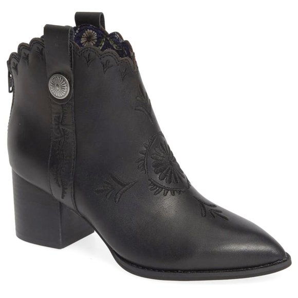Seychelles Shoes - NEW Seychelles Women Habitat Embroidered Scalloped Above Ankle Dress Bootie